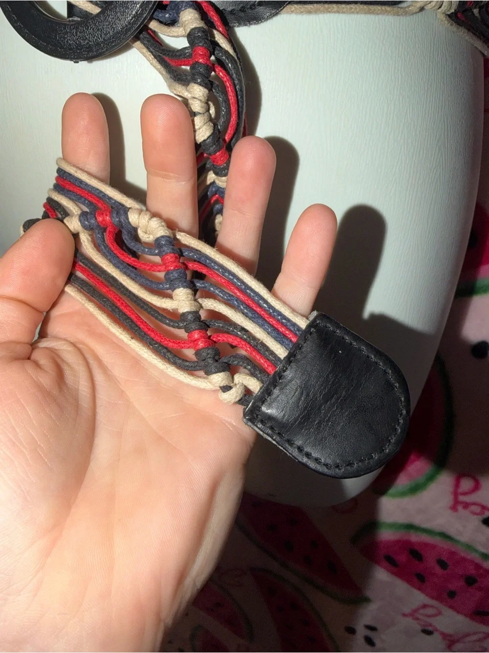 ❤️💙 Braided Rope Waist Belt with Round Buckle